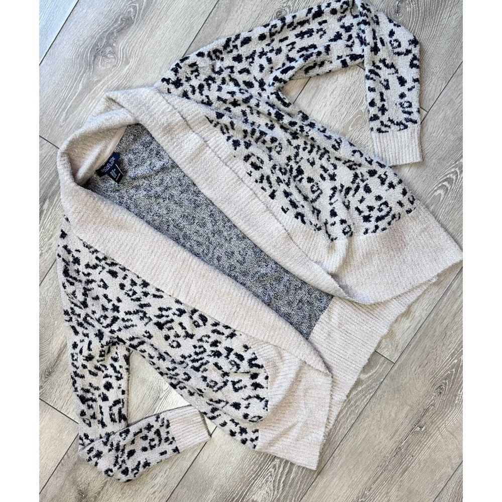 Rachel Zoe Animal Print Open Cardigan